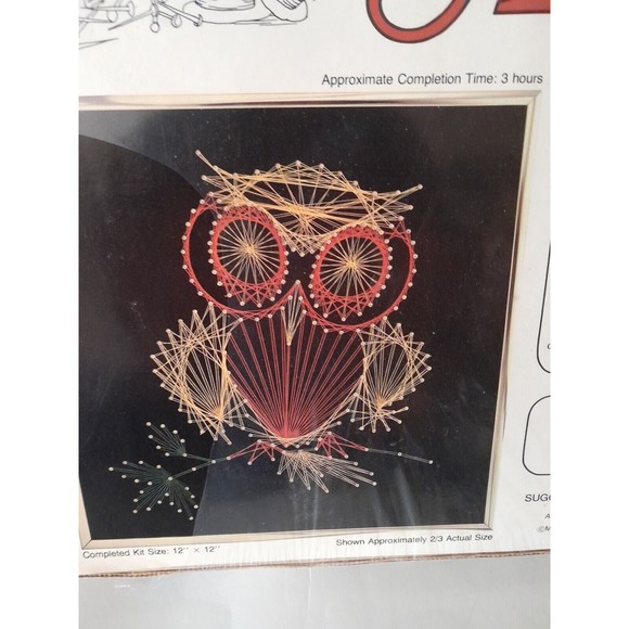 Vintage OWL String Art Kit by McCulla Craft #1203 Made in USA 12" x 12" NOS - Picture 2 of 5